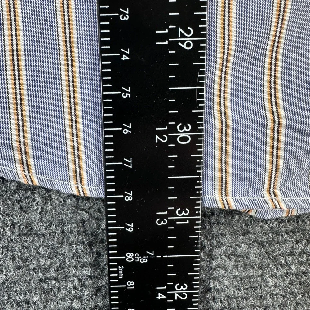 Banana Republic Dress Shirt Mens M Medium Blue Striped Non-Iron Classic Fit LS